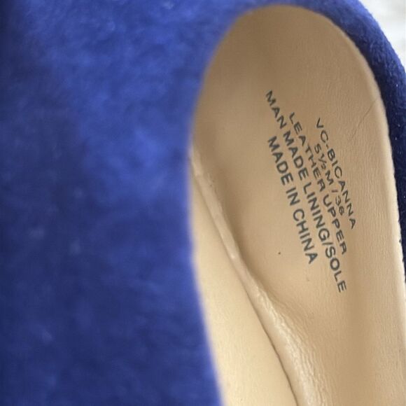 Vince Camuto Bicanna Suede Square Toe Flats 5.5 Navy‎ Blue Elegant Shoes - Picture 7 of 8